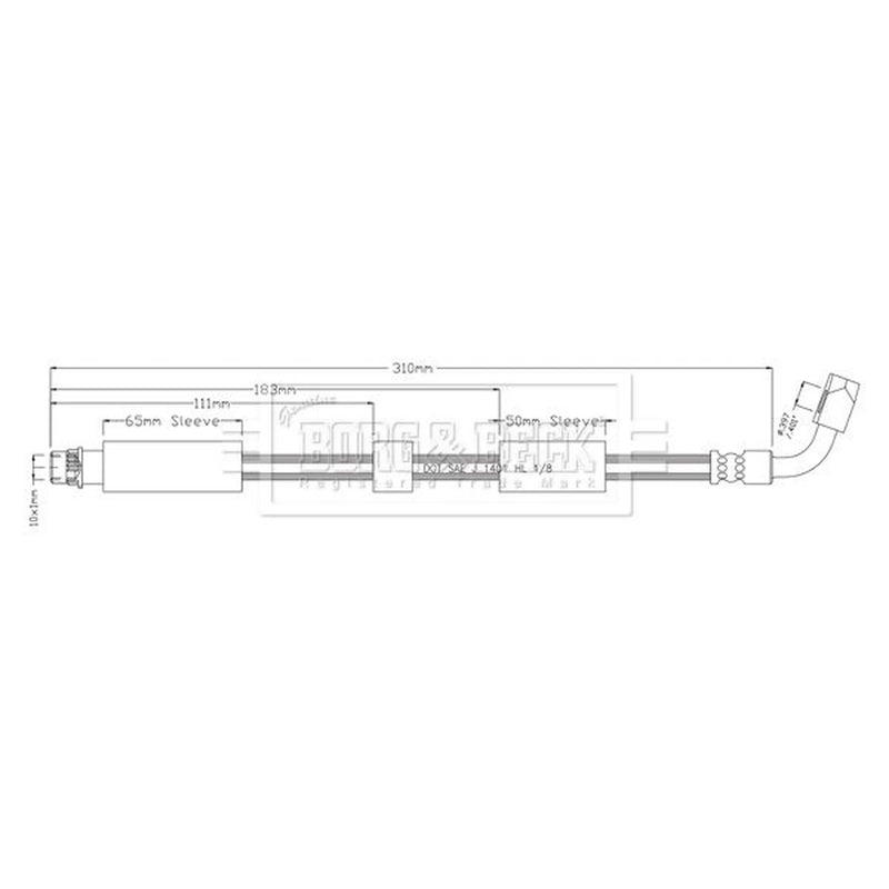 Borg & Beck Brake Hydraulic Hose Line Rear Right BBH8911