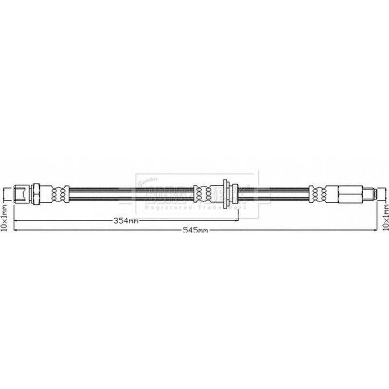 Borg & Beck Brake Hydraulic Hose Line Rear Left BBH8002