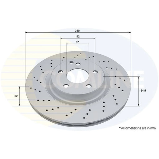 Comline 2 x Perforated/Vented Front Brake Discs ADC4051V