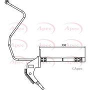 Apec Brake Hydraulic Hose Line Rear Left HOS3707