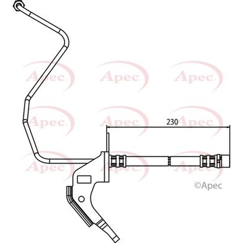 Apec Brake Hydraulic Hose Line Rear Left HOS3707