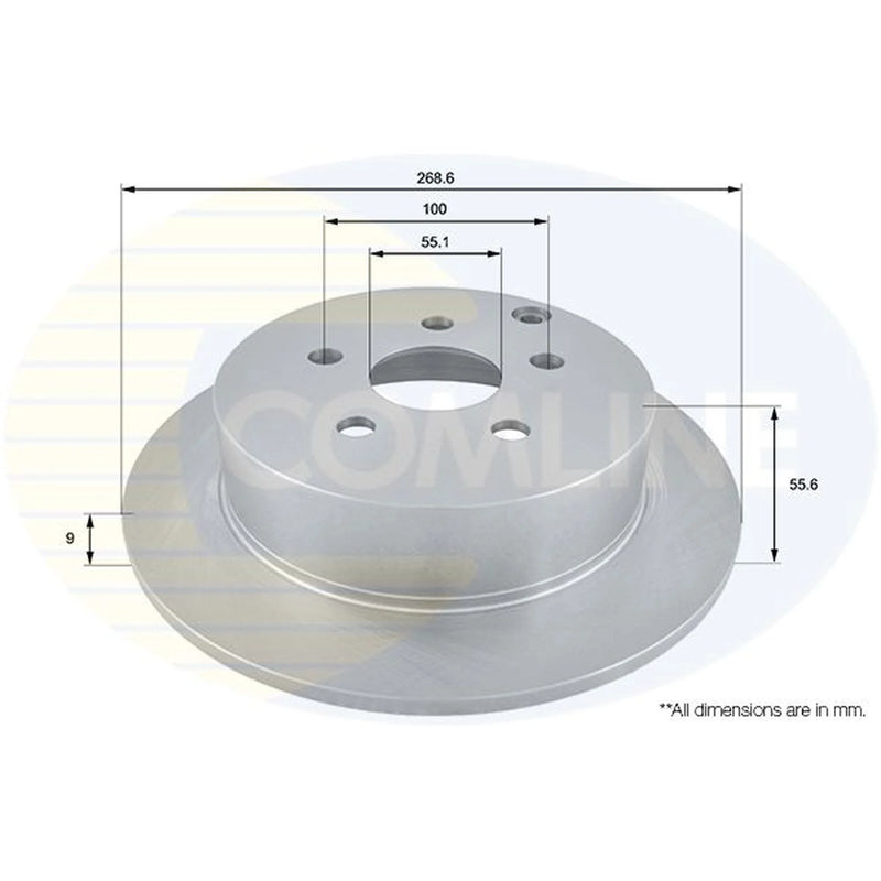 Comline 2 x Solid Rear Brake Discs ADC01103