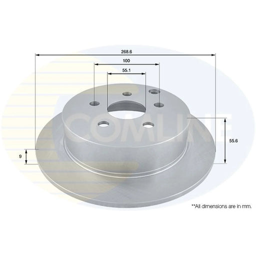 Comline 2 x Solid Rear Brake Discs ADC01103