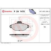 Brembo 4 x Front Brake Pad Set P24147X