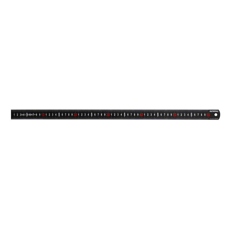 Faithfull Matt Black Stainless Steel Measuring Rule 150-1000mm