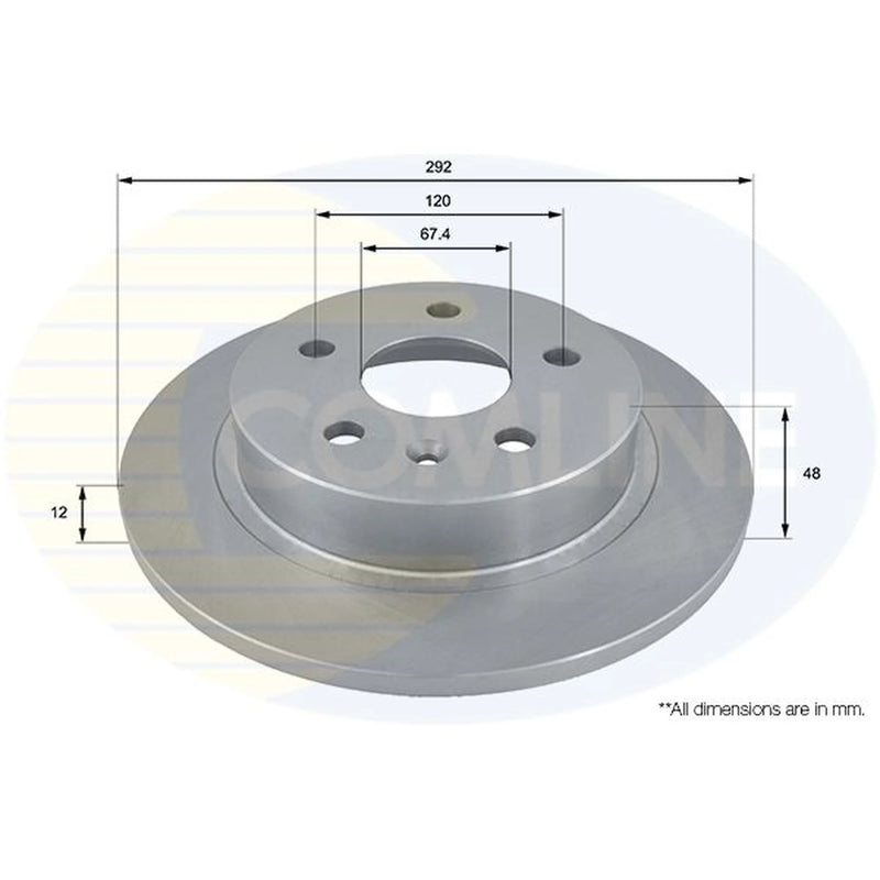 Comline 2 x Solid Rear Brake Discs ADC1145