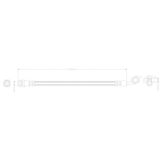 Juratek Brake Hydraulic Hose Line Rear Right JBH1412R
