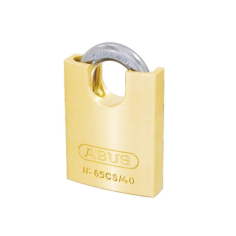 ABUS Mechanical 65cs/ Brass Padlock Closed Shackle Carded 40-50mm