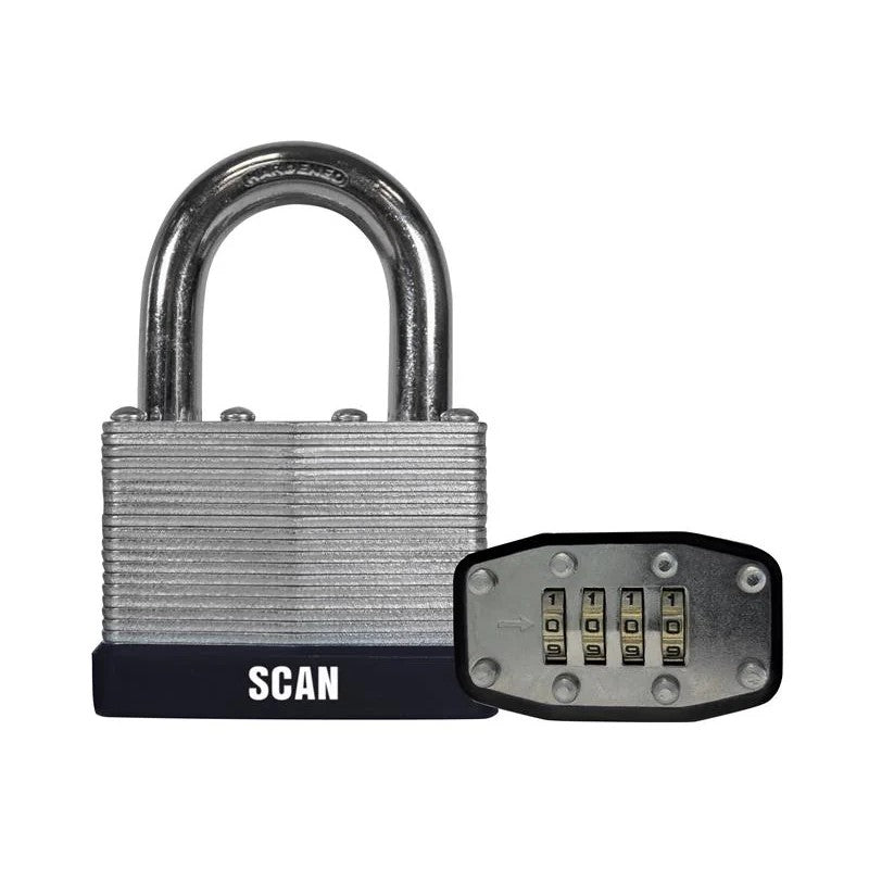 Scan Laminated Steel Combination Padlock 50mm - QC0450