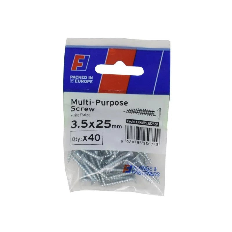 ForgeFix Multi-Purpose Pozi Screw CSK ST ZP 3.5 x ForgePack 40 20-25mm