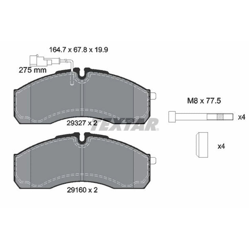 Textar Front Brake Pad Set 2932701