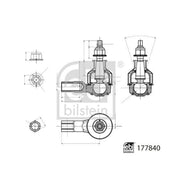 Febi Steering Tie Rod End Ball Joint Front Right 177840