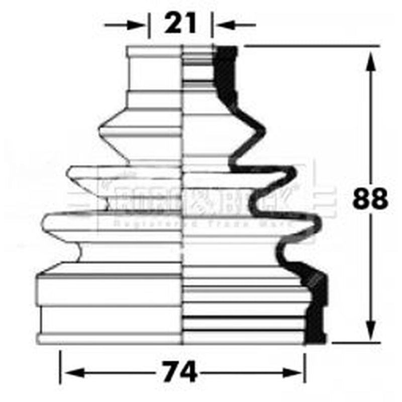 Borg & Beck Drive Shaft Bellow Kit Front Left BCB6045