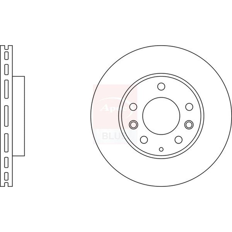 Apec 2 x Vented Front Brake Discs SDK6180