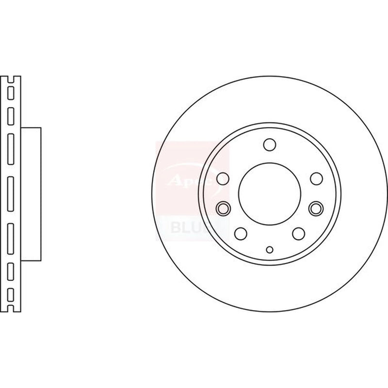 Apec 2 x Vented Front Brake Discs SDK6180