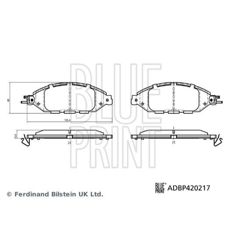 Blue Print Front Brake Pad Set ADBP420217