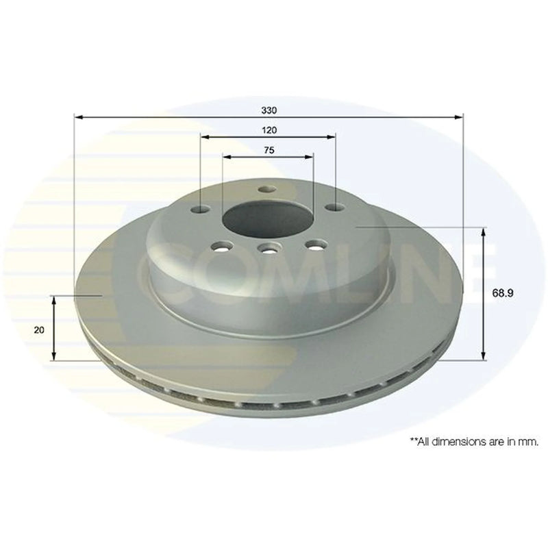 Comline 2 x Internally Vented Rear Brake Discs ADC1782V