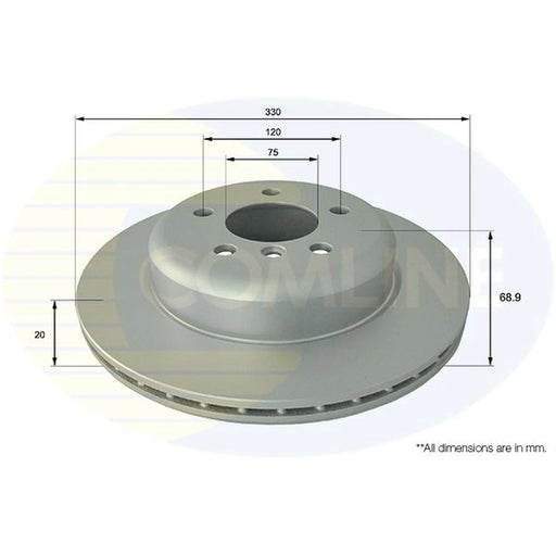Comline 2 x Internally Vented Rear Brake Discs ADC1782V