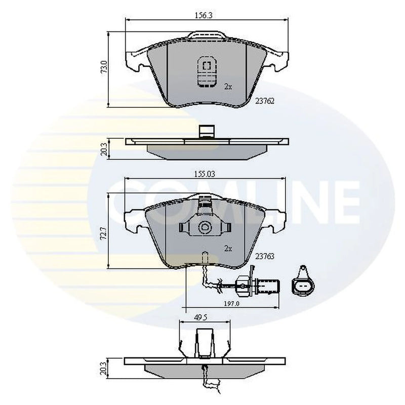 Comline 4 x Front Brake Pad Set CBP11200