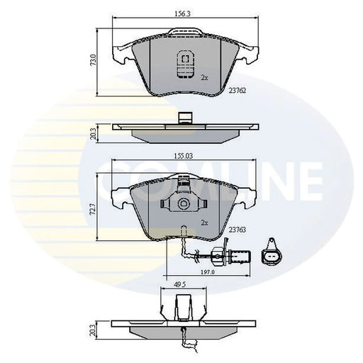 Comline 4 x Front Brake Pad Set CBP11200