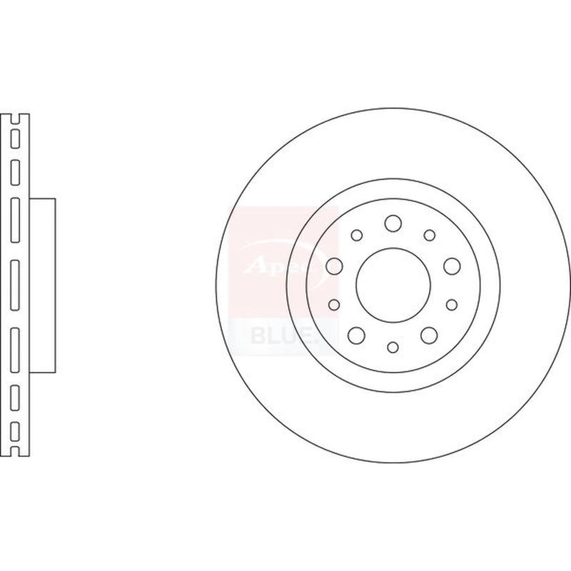 Apec 2 x Vented Front Brake Discs SDK6945