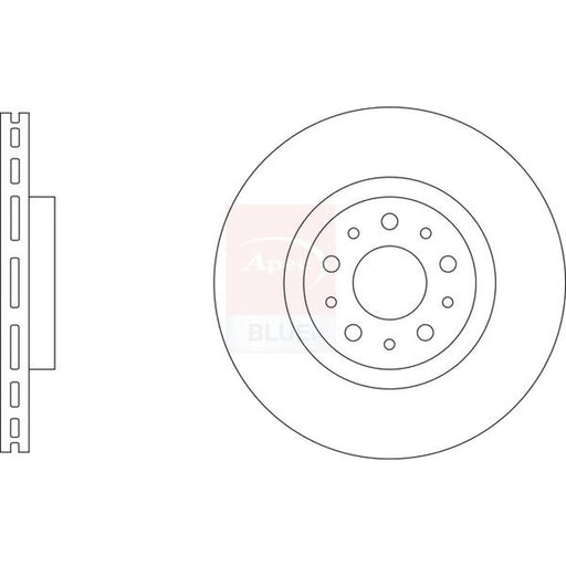 Apec 2 x Vented Front Brake Discs SDK6945