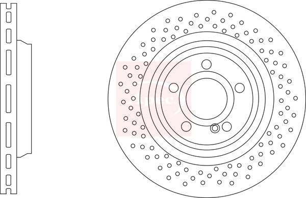 Apec 2 x Brake Disc Set Perforated/Vented