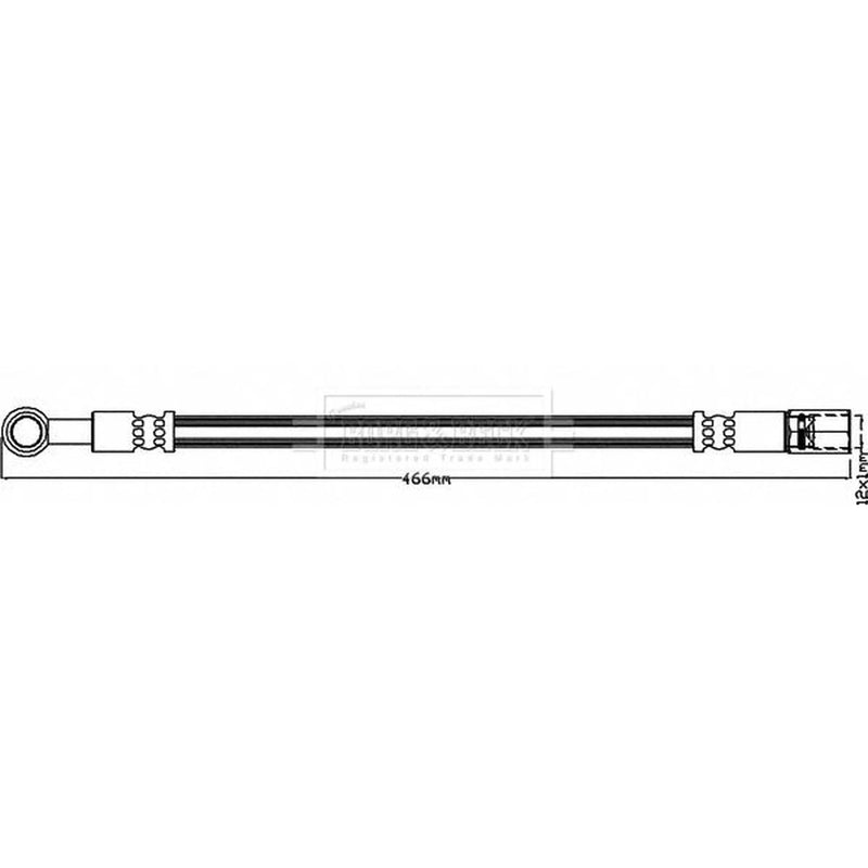 Borg & Beck Brake Hydraulic Hose Line Rear Left BBH8588