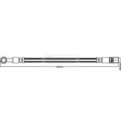 Borg & Beck Brake Hydraulic Hose Line Rear Left BBH8588