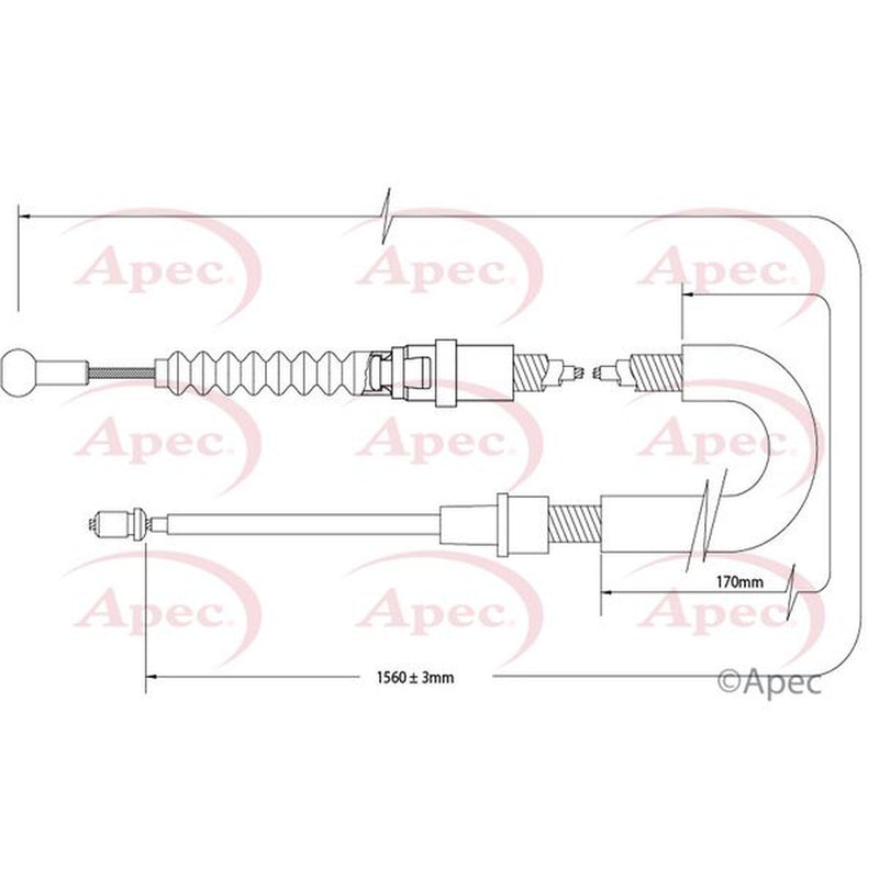 Apec Handbrake Cable Left Rear CAB1534