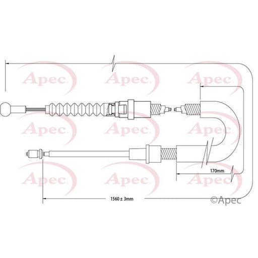 Apec Handbrake Cable Left Rear CAB1534