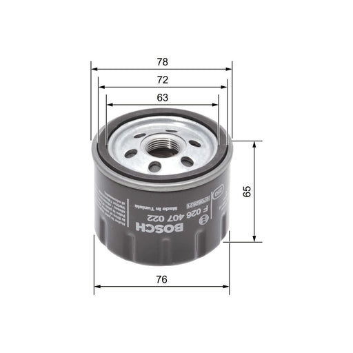 Genuine Bosch Car Oil Filter P7022 Fits Nissan Juke Dci - 1.5 - 10- F026407022 Bosch  - Town Parts