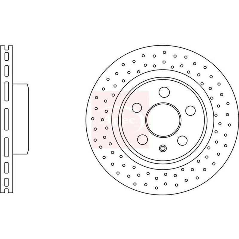 Apec 2 x Perforated/Vented Rear Brake Discs DSK3194