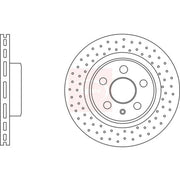 Apec 2 x Perforated/Vented Rear Brake Discs DSK3194