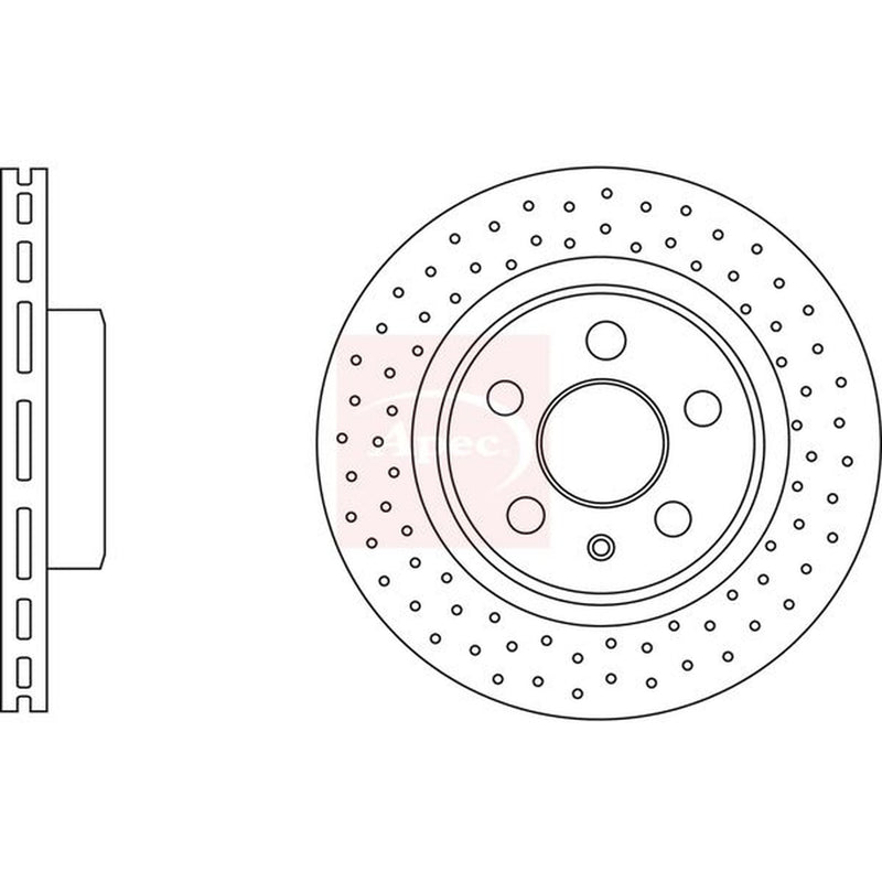 Apec 2 x Perforated/Vented Rear Brake Discs DSK3194
