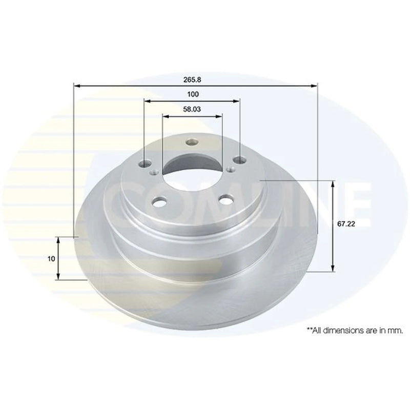Comline 2 x Solid Rear Brake Discs ADC0809