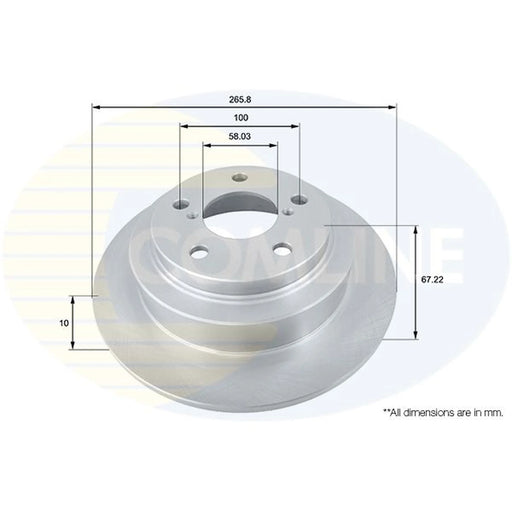 Comline 2 x Solid Rear Brake Discs ADC0809