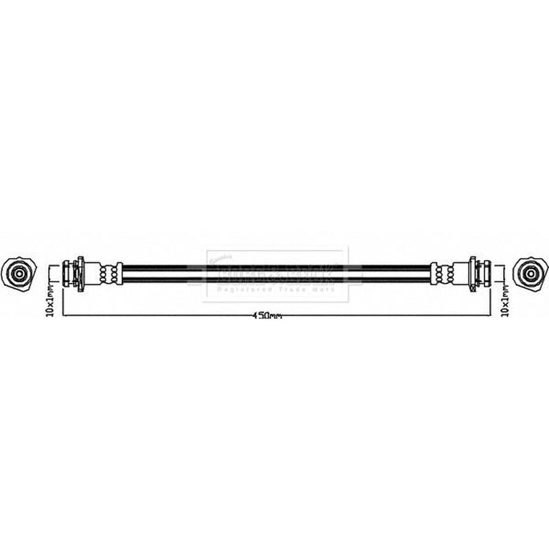 Borg & Beck Brake Hydraulic Hose Line Rear Left BBH8580