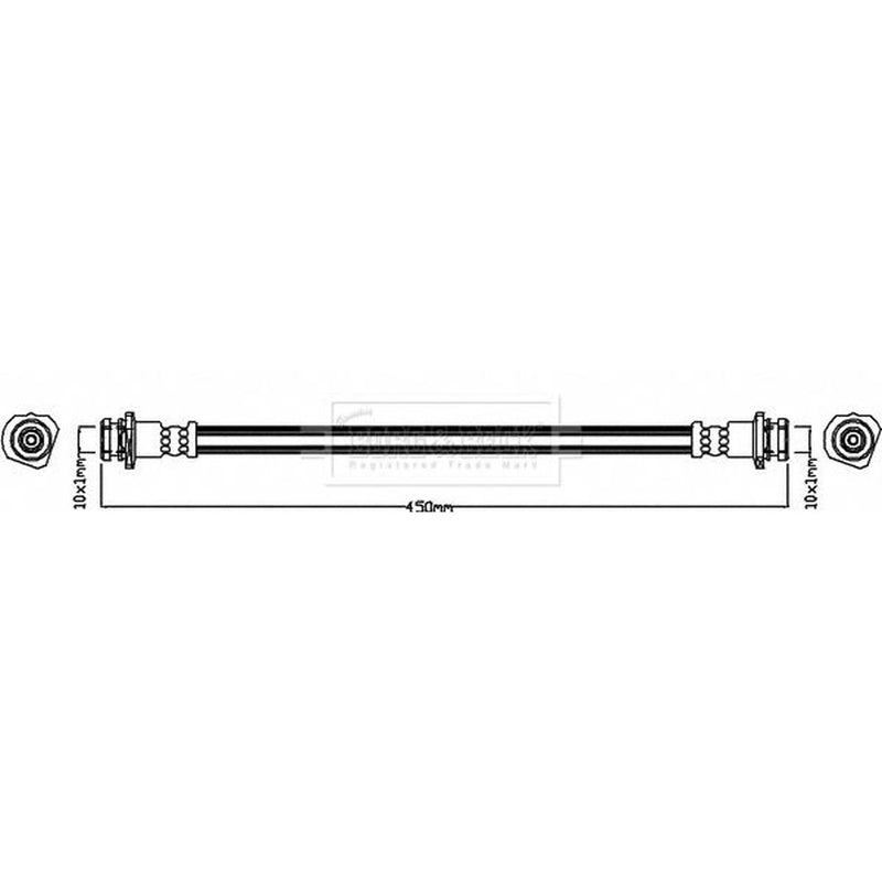 Borg & Beck Brake Hydraulic Hose Line Rear Left BBH8580