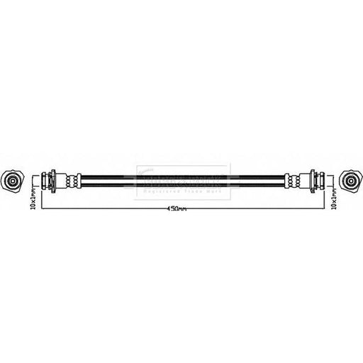 Borg & Beck Brake Hydraulic Hose Line Rear Left BBH8580