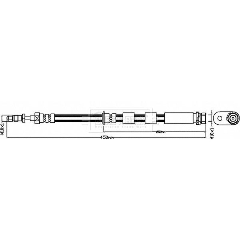 Borg & Beck Brake Hydraulic Hose Line Rear Right BBH8502