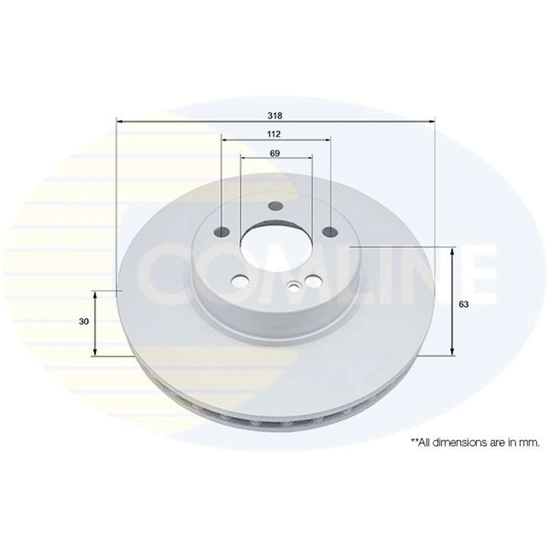 Comline 2 x Internally Vented Front Brake Discs ADC5040V