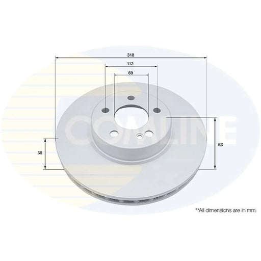 Comline 2 x Internally Vented Front Brake Discs ADC5040V
