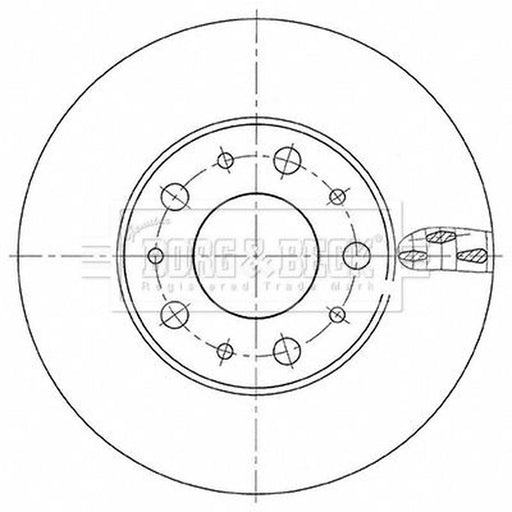 Borg & Beck 2 x Vented Front Brake Discs BBD6154S