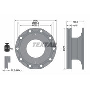 Textar 2 x Internally Vented Brake Discs 93095800