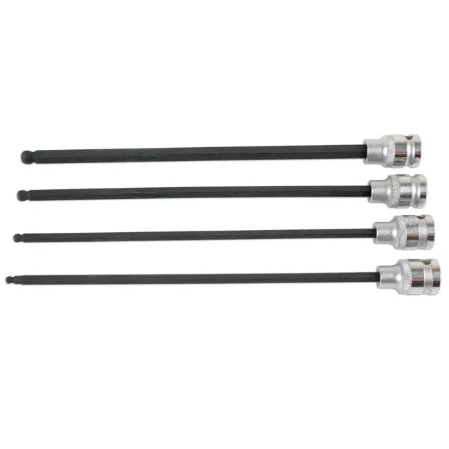 Laser Tools Extra Long Ball End Hex Socket Bit Set 1/2"D 4pc - PL