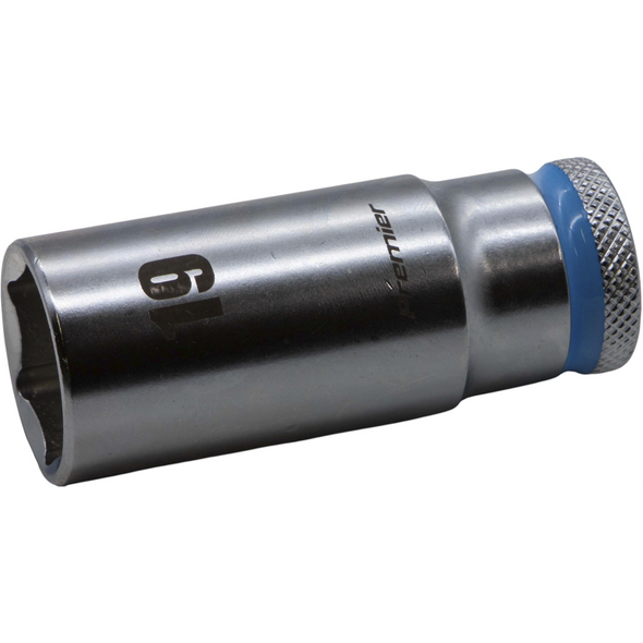 Sealey 3/8"Dr Walldrive Deep Socket 19mm (Cyan Coded Ring)