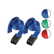 Master Lock Lashing Strap with Metal Buckle, Coloured 5m 150kg (Pack 2)