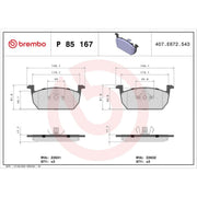 Brembo 4 x Front Brake Pad Set P85167