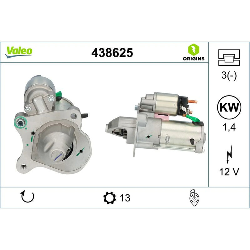 Valeo Starter Motor 12V 1.4kW 13 Teeth 438625